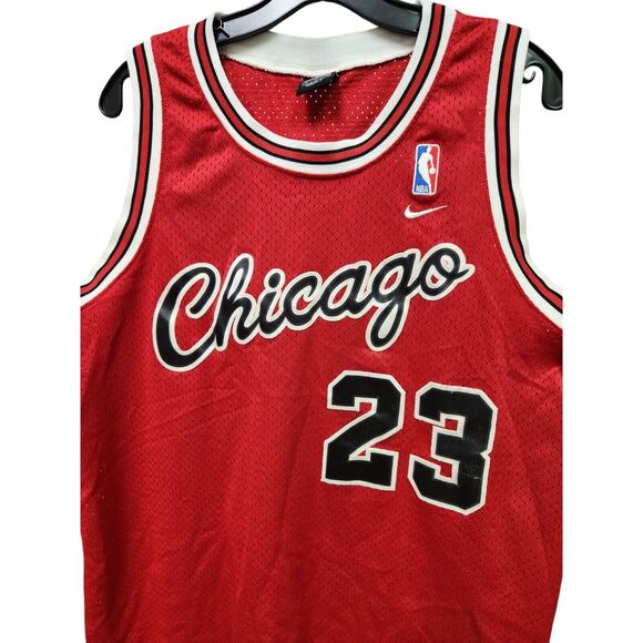 90's Vintage Nike Team NBA Chicago Bulls Jordan 23 Basketball Jersey Medium Red - Picture 3 of 12